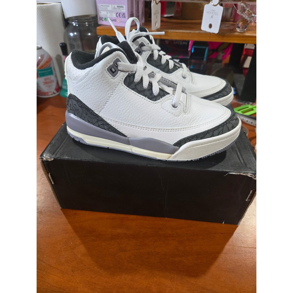 Jordan 3 Retro PS Summit White Fire Red DM0966-106 Kids Size 12C Sneaker